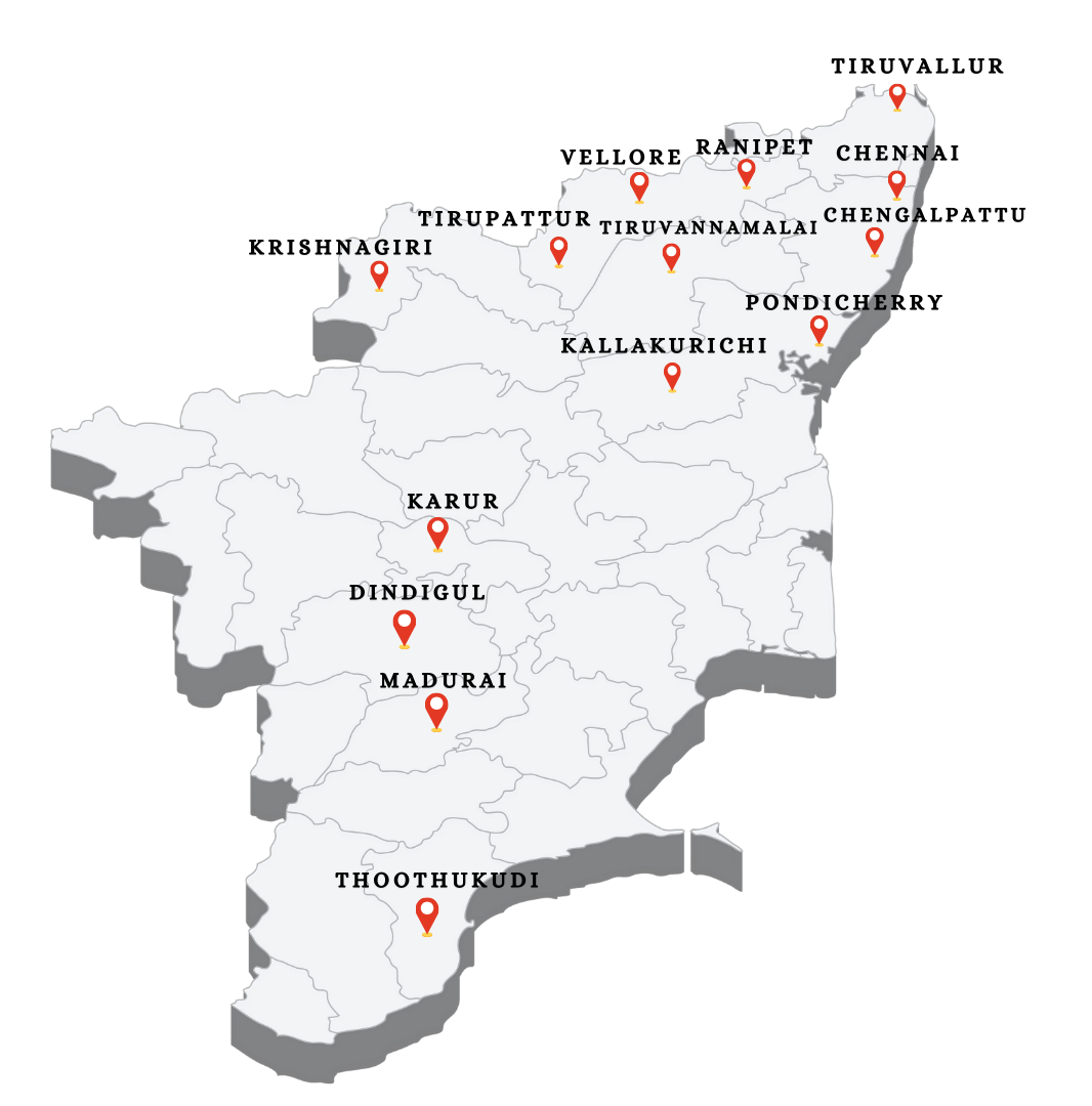 C-Tech Tamil Nadu Projects Map